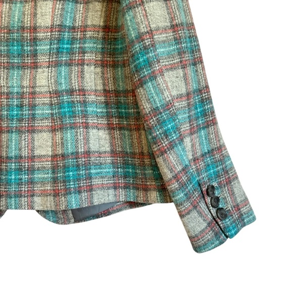 TALBOTS SHETLAND ABERDEEN PASTEL PLAID WOOL BLEND BLAZER SIZE 8 - Picture 8 of 14